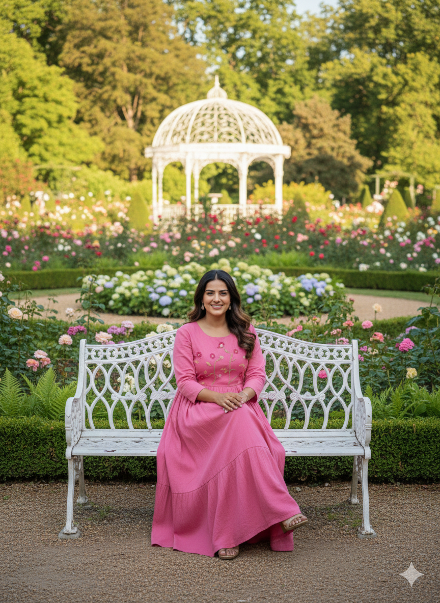 Rose Pink Embroidered Anarkali Kurti – Flowy Elegant Ethnic Wear